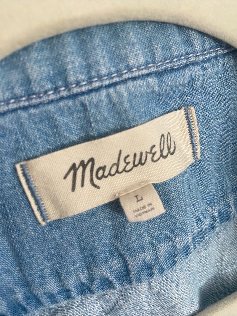 Madewell Light Wash Denim Button-Front Shirt - Picture 4 of 4